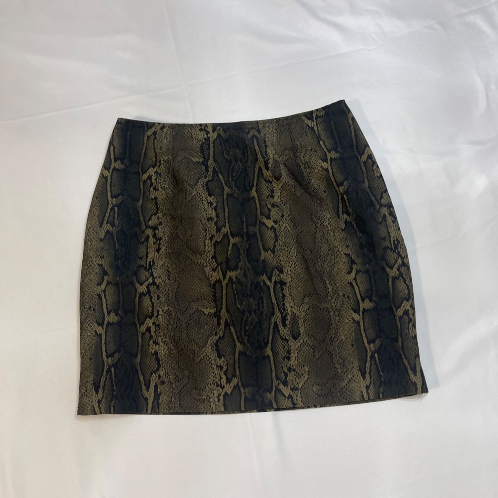 Vintage La Belle Womens Size 7 Snake Print Mini Skirt Made USA Y2K Animal Print
